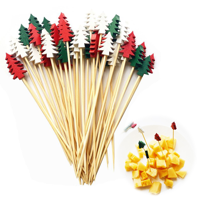 100Pcs Christmas Fruit Picks Dessert Buffet Salad Fork Cake Muffin Vegetable Sticks Cocktail Toothpicks Party Decoration - 图片 7