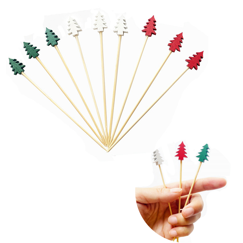 100Pcs Christmas Fruit Picks Dessert Buffet Salad Fork Cake Muffin Vegetable Sticks Cocktail Toothpicks Party Decoration - 图片 8