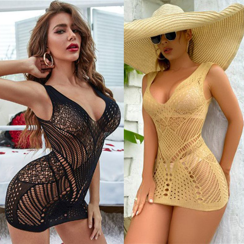 Sexy Womens Hollow Out See-through Bodycon Mini Dress Babydoll Clubwear - Image 13