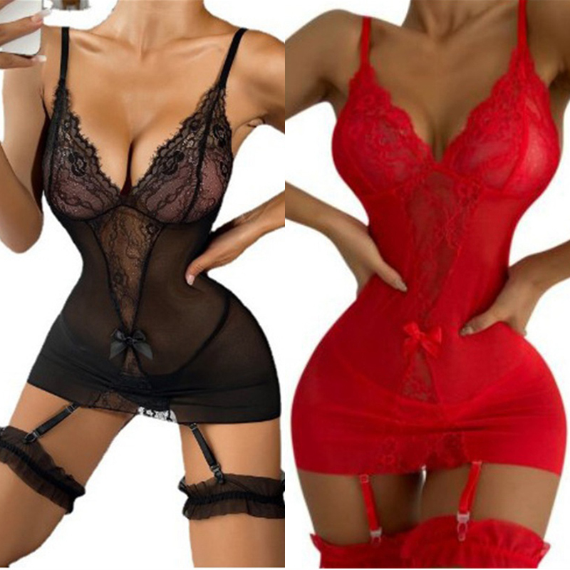 Women Lingerie Crotchless Body Stocking Bodysuit Sexy Babydoll Underwear - 图片 11