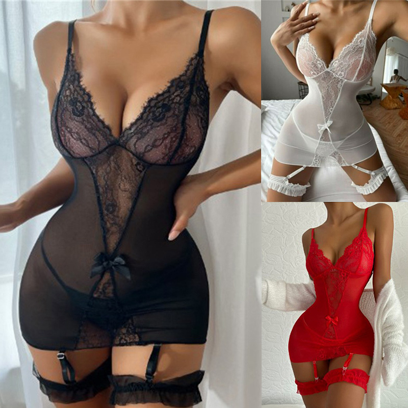 Women Lingerie Crotchless Body Stocking Bodysuit Sexy Babydoll Underwear - 图片 13