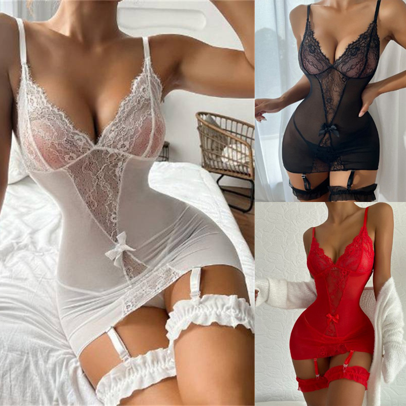 Women Lingerie Crotchless Body Stocking Bodysuit Sexy Babydoll Underwear - 图片 16