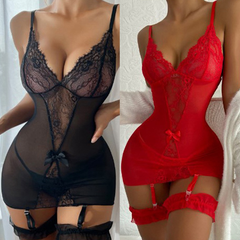 Women Lingerie Crotchless Body Stocking Bodysuit Sexy Babydoll Underwear - 图片 14