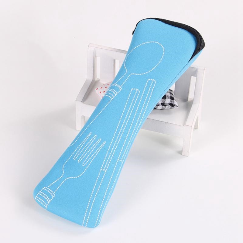 Portable Tableware Bag Cutlery Bag Dinner Set Travel Packaging Storage Box Dinnerware Picnic Fork Spoon Bag Without Dinnerware - 图片 3