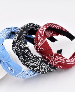 Knitted Retro Baroque Headband National Style Fabric Cross Headband Female Yoga Hair Accessories