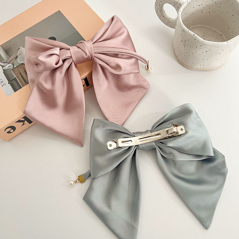 Satin Bow Barrettes Hairpin Hair Accessories Fashion Women Headdres Hair Clips - 图片 3