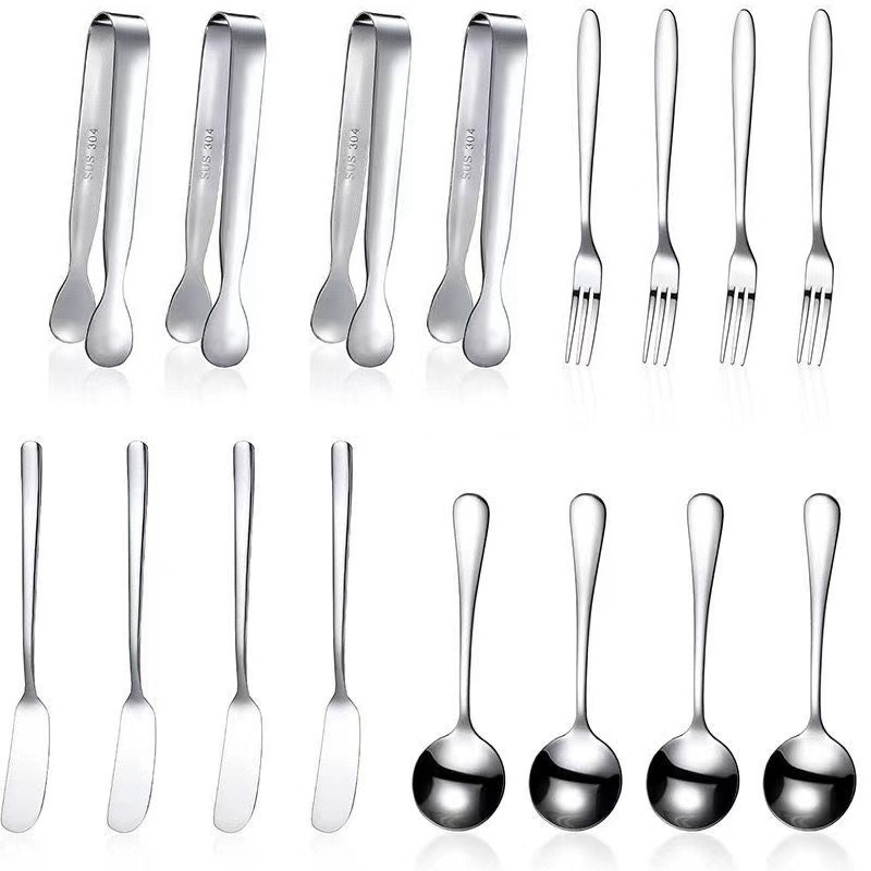 12Pcs/Set столовые приборы Cutlery Western Dessert Cutlery Ice Cream Spoon Long Handle Tableware Christmas Party Supplies - 图片 11