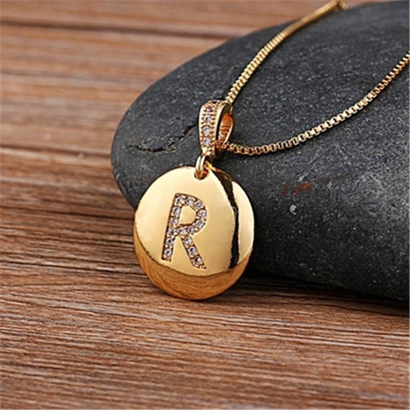 Top Quality Women Girls Initial Letter Necklace Gold 26 Letters Charm Necklaces Pendants Copper CZ Jewelry Personal Necklace - 图片 5