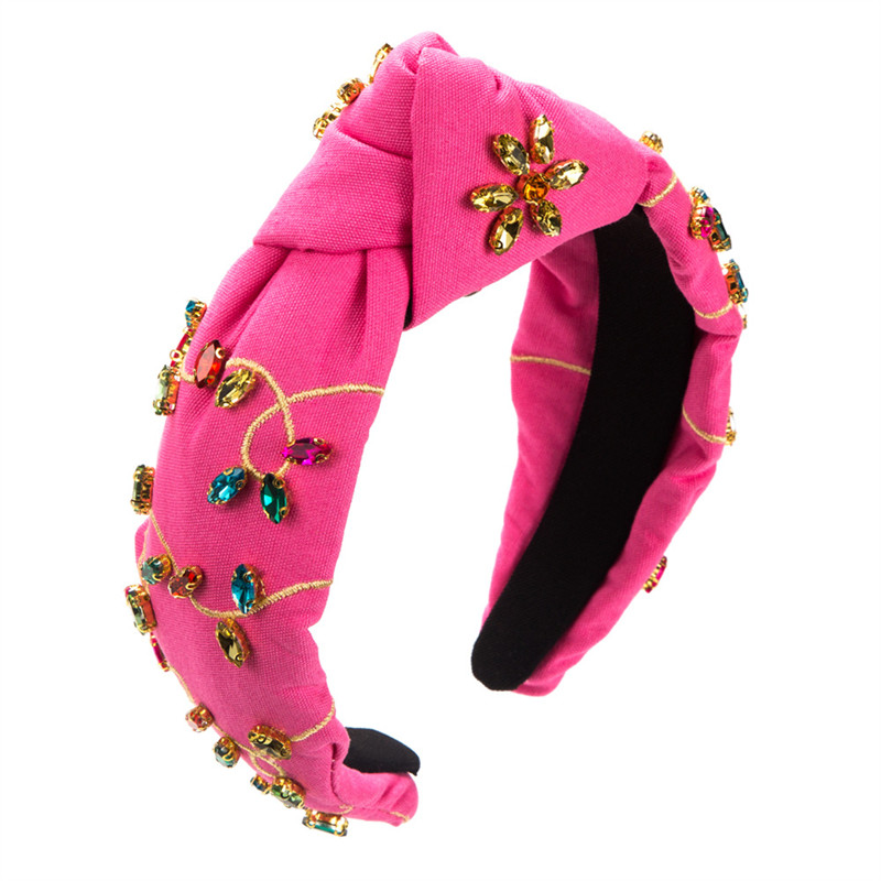 Fashion Baroque Headband Female Glass Charms Gemstones Sequins Hair Accessory - 图片 3