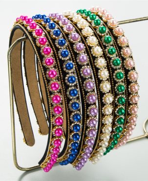 Fashion Thin Edges Baroque Pearl Headband Female Elegance Retro High Sense Dinner Party Hair Accessories