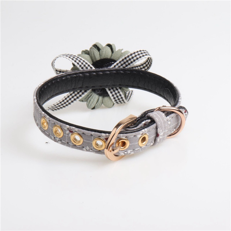 Dog Cat Puppy Collar Adjustable Leather Flower Necklace Bow Tie Neckerchief - 图片 10