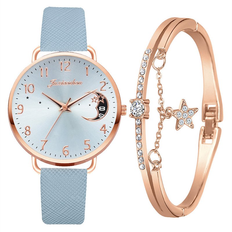 Ladies Womens Watch+Bracelet Fashion Leather Strap Quartz Wristwatch Xmas Gift - 图片 8