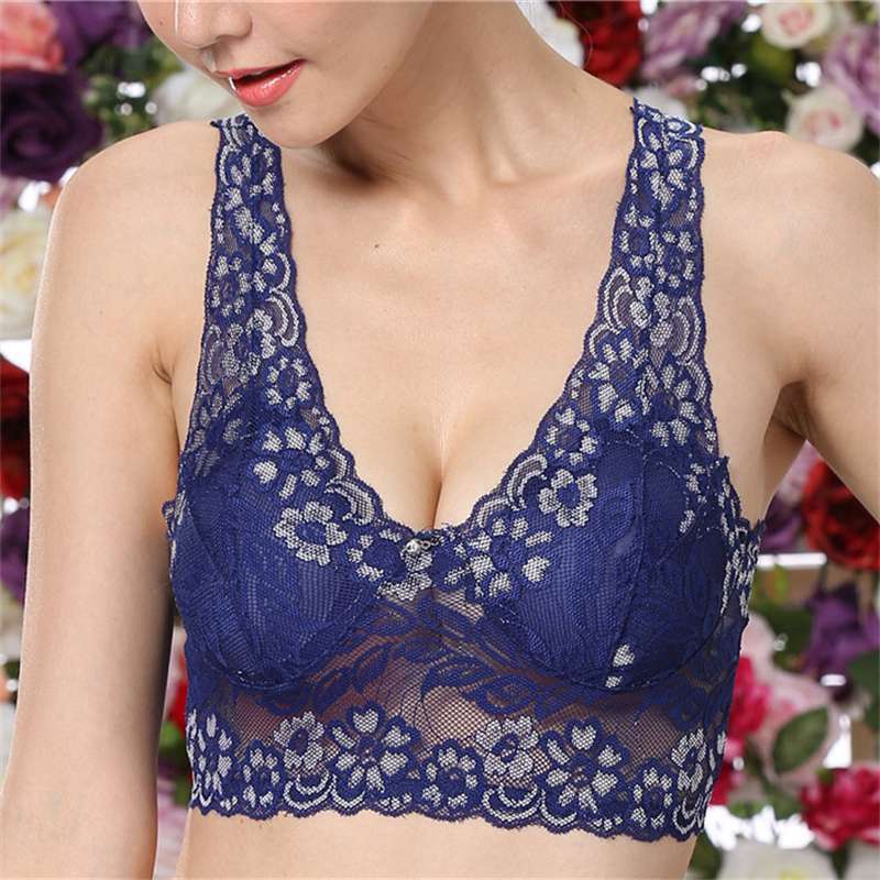 Sexy Bra Breathable Comfortable Full Lace Binding Sleep Underwear Women's Vest-Style Wireless Sports Bra - 图片 3