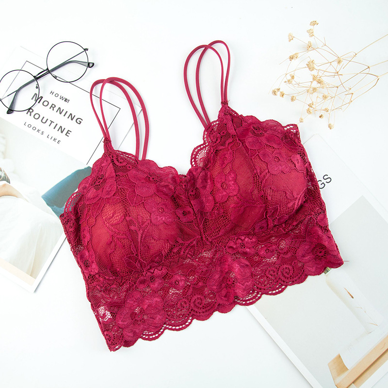 Summer Fairy Lace Beauty Back SUNFLOWER Wrapped Chest Girl's Underwear Sexy Bra Camisole Tube Top Underwear - 图片 8