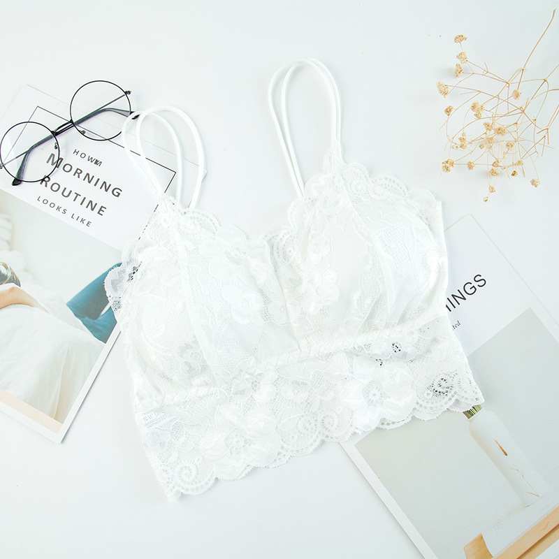 Summer Fairy Lace Beauty Back SUNFLOWER Wrapped Chest Girl's Underwear Sexy Bra Camisole Tube Top Underwear - 图片 6