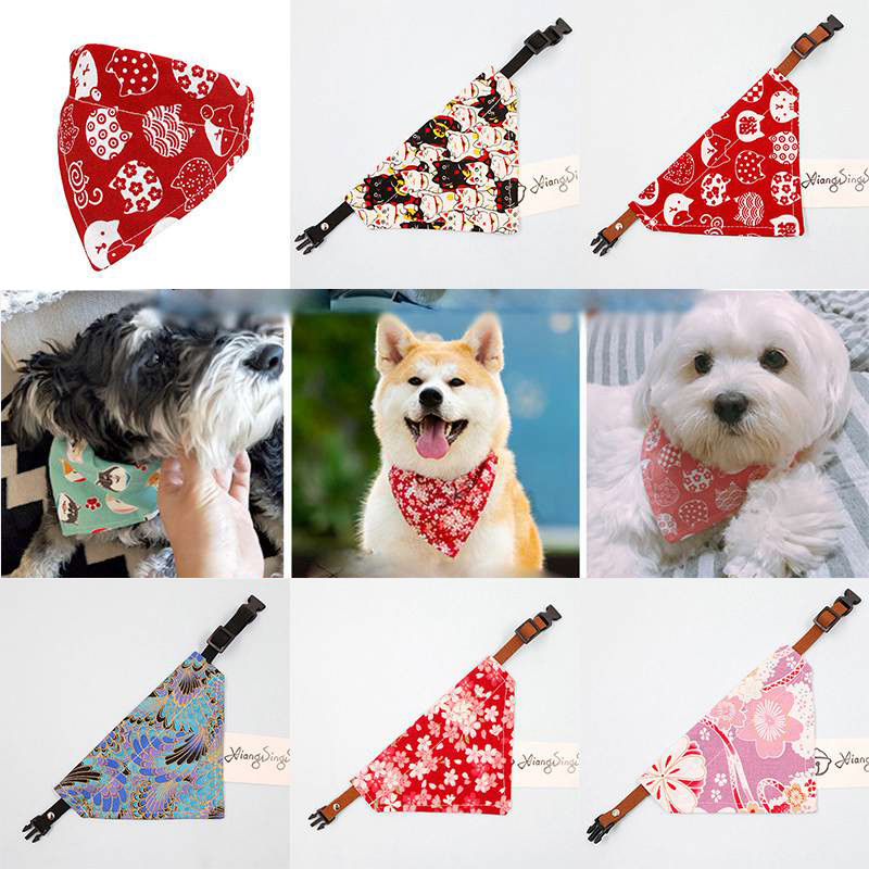 Handmade Dog Bandana Slide on Collar Neckerchief Scarf Present Pet scarf - Image 29