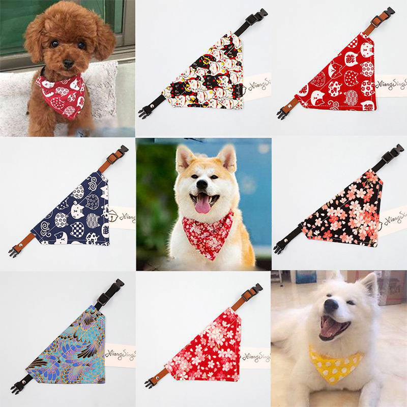 Handmade Dog Bandana Slide on Collar Neckerchief Scarf Present Pet scarf - Image 30
