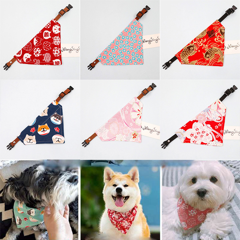 Handmade Dog Bandana Slide on Collar Neckerchief Scarf Present Pet scarf - Image 25