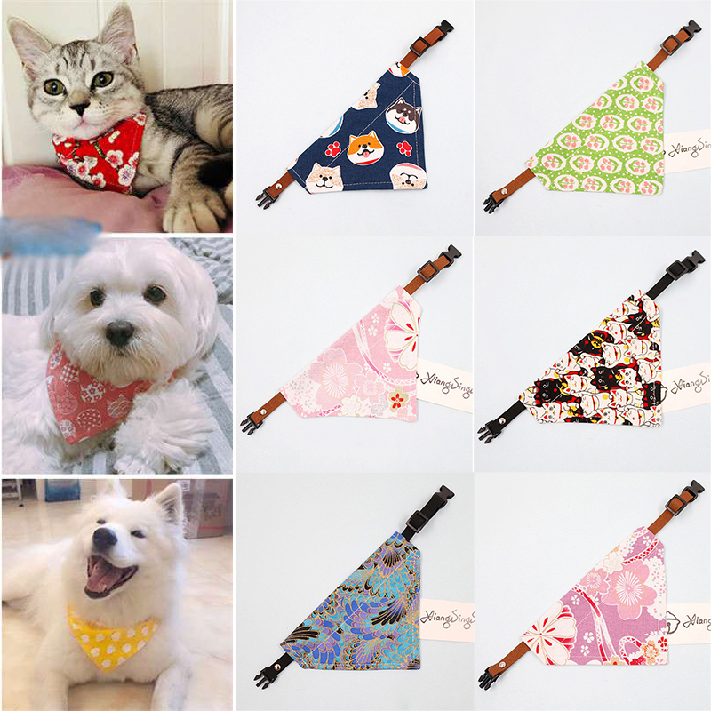 Handmade Dog Bandana Slide on Collar Neckerchief Scarf Present Pet scarf - Image 26