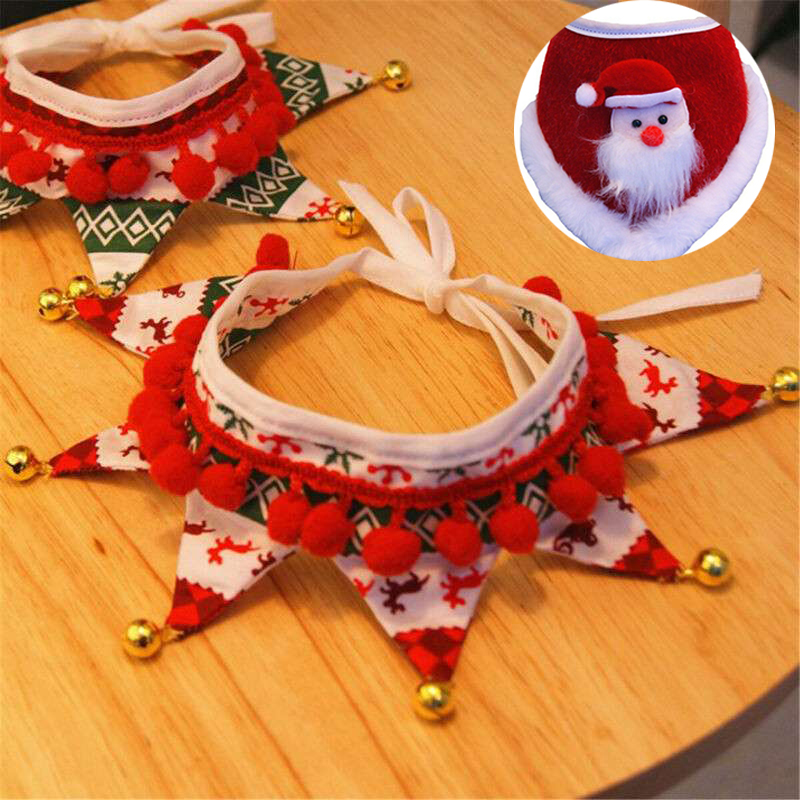 Christmas Dog Bandana Collar Pet Puppy Bell Scarf Christmas Presents Xmas Gift - 图片 22