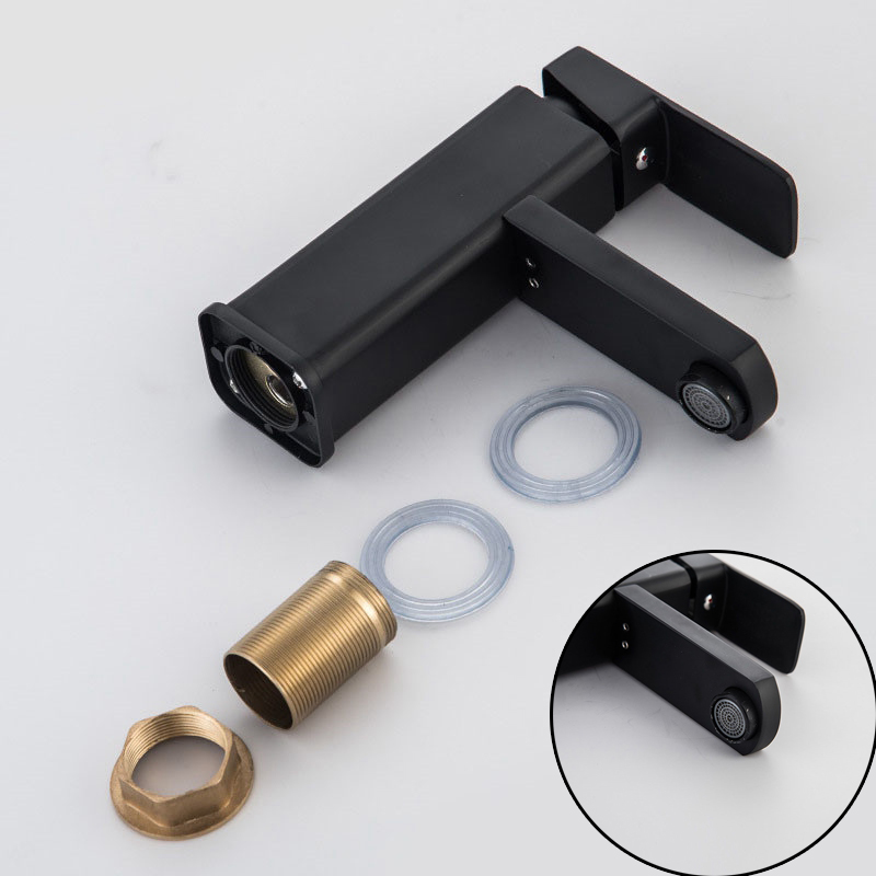 Modern Bathroom Basin Sink Tap Monobloc Mixer Taps Waterfall Chrome Brass Faucet - 图片 8