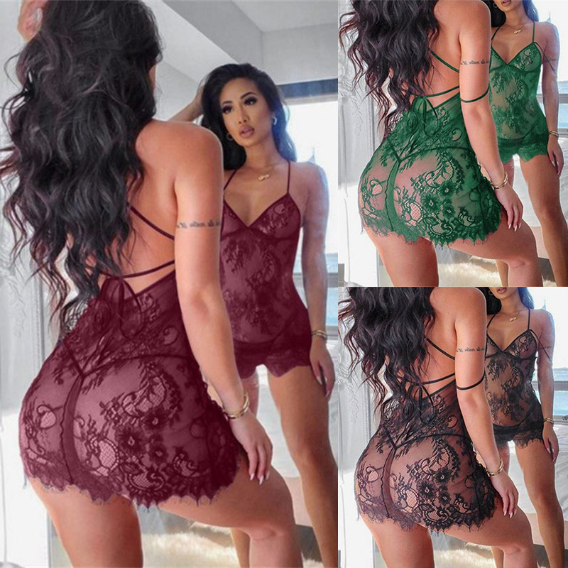 Women Sexy Lingerie Lace Erotic Underwear Set Nightwear Sleepwear Gift - Image 9
