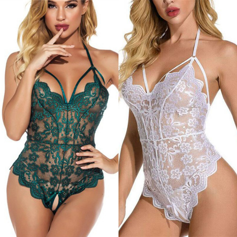 Womens Sexy Lace Bodys Lingerie Crotchless Babydoll Bodysuit Nightwear Underwear - Image 12