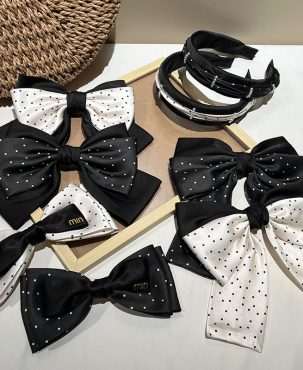 Headband Retro Satin Rhinestone Knotted Hairband Bow Barrettes Fashion Women Hair Accessory