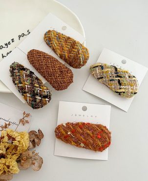 Woolen Barrettes Bb Clip Side Hairpin Solid Color Headdress Bang Clip Hair Accessories