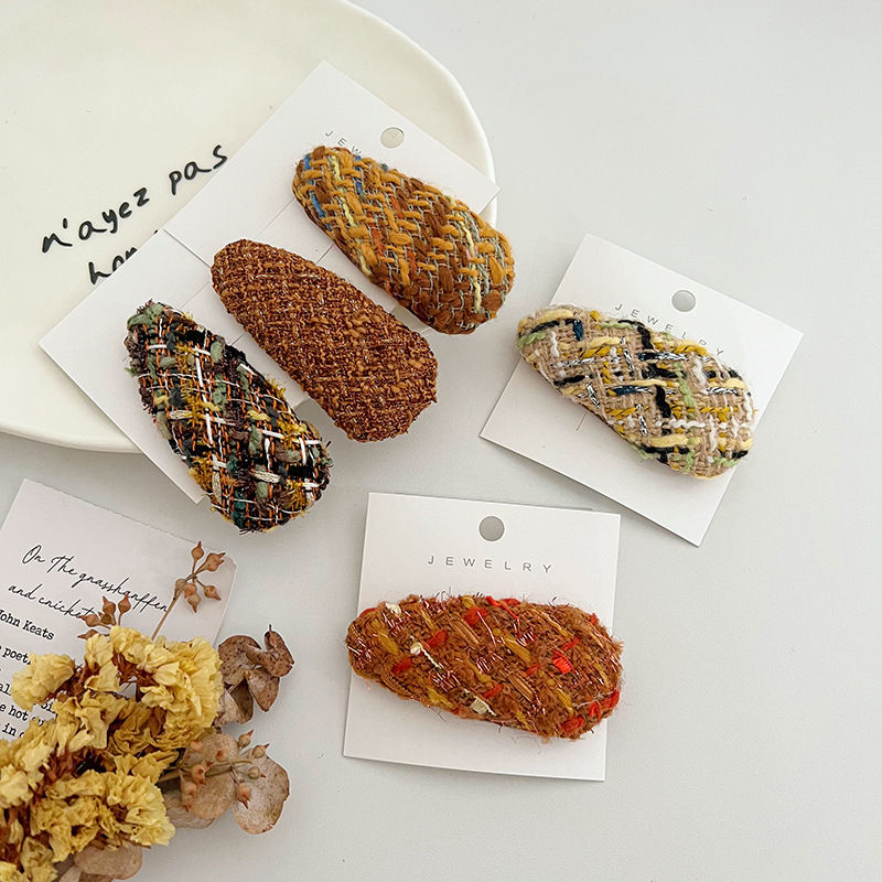 Woolen Barrettes Bb Clip Side Hairpin Solid Color Headdress Bang Clip Hair Accessories