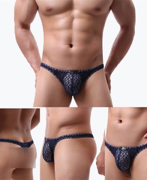 Yutata Men's Sexy Lace T-Back T-Shaped Panties Shorts European Size Sexy Underwear Men's Breathable Underwear B180