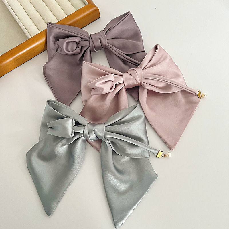 Satin Bow Barrettes Hairpin Hair Accessories Fashion Women Headdres Hair Clips - 图片 4