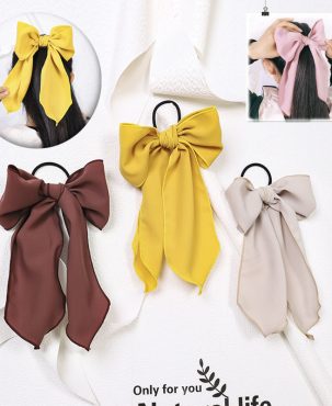 Chiffon Bow Hair Rope Streamer Hair Tie Barrettes Hair Accessories Fashion Women