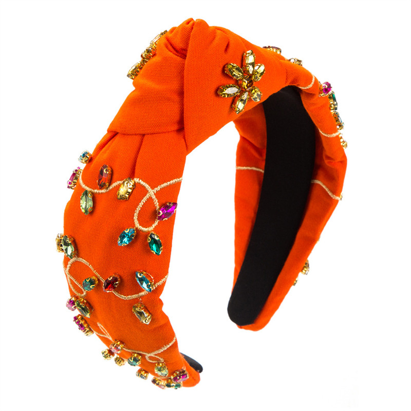 Fashion Baroque Headband Female Glass Charms Gemstones Sequins Hair Accessory - 图片 4