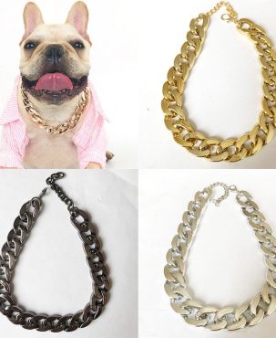 Gold/Silver/Rose Gold/Black  Necklace Collar Pet Choke Chain Small Cat Dog  Bulldog Puppy Teddy V