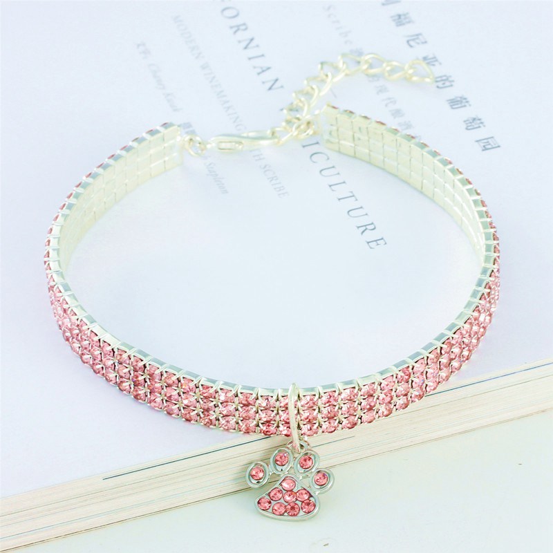 Crystal Diamante Bling Dog Cat Puppy Collar Small Pet Rhinestone Safety Band - Image 12
