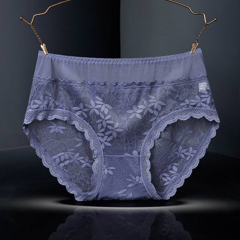 Large Size High Waist Panties for Women Underwear Sexy Lace Transparent Briefs - 图片 5