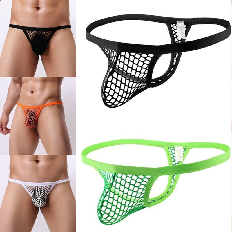 Men's Sexy Mesh Net See Through Underwear Thong Bikini Briefs G-String Knickers - 图片 18