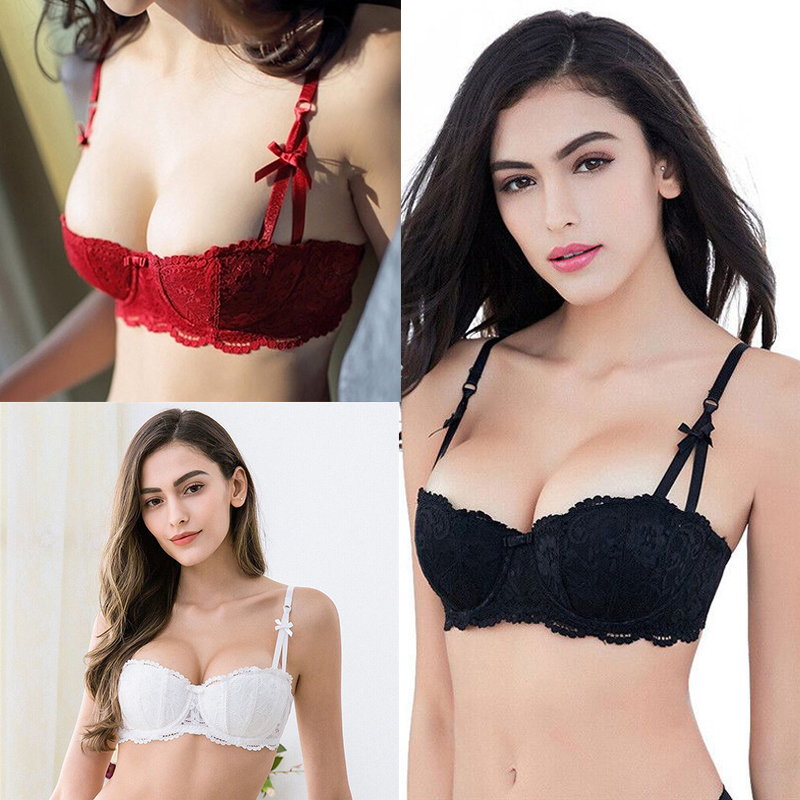 Embroidery Lace Bra Underwire Push Up Sexy Half Cup Brassiere for Women - 图片 23