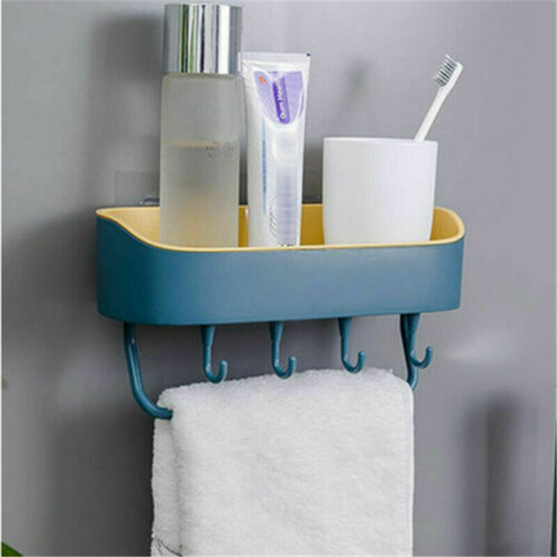 Bathroom Corner Shower Suction Shelf Tidy Wall Storage Basket Caddy Rack YE - 图片 4