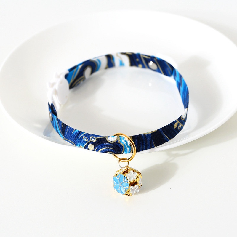 Cat Dog Collar Cute Japanese/Chinese Style With Bell & Adjustable Strap - 图片 4