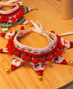 Christmas Dog Bandana Collar Pet Puppy Bell Scarf Christmas Presents Xmas Gift