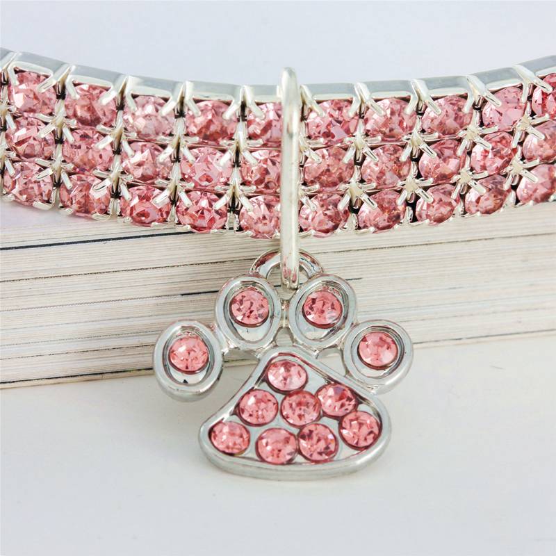 Crystal Diamante Bling Dog Cat Puppy Collar Small Pet Rhinestone Safety Band - Image 13