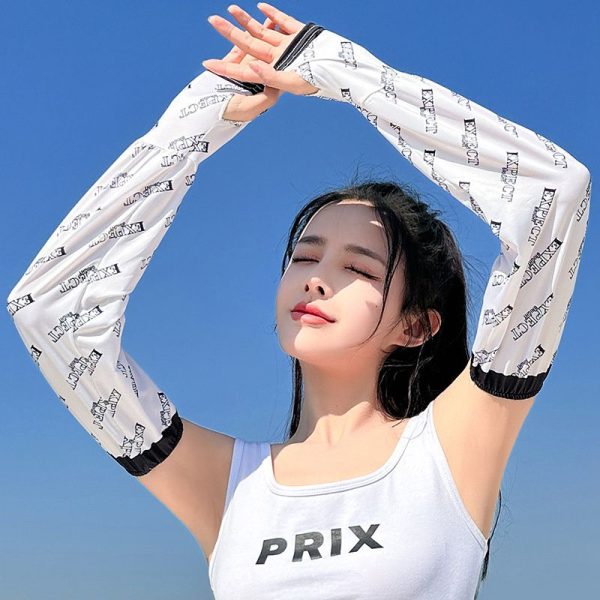 1 Pair Ice Silk Sleeve girls Sunscreen Sleeve Loose UV Protection arm Sleeve Cycling Driving Gradient Women Arm Warmer Sleeve - Image 18