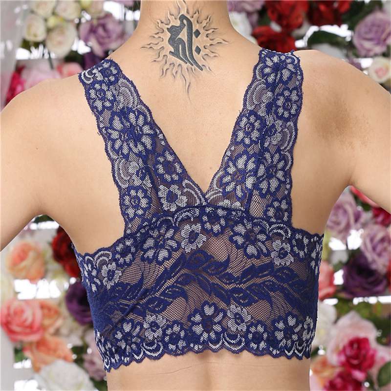Sexy Bra Breathable Comfortable Full Lace Binding Sleep Underwear Women's Vest-Style Wireless Sports Bra - 图片 5