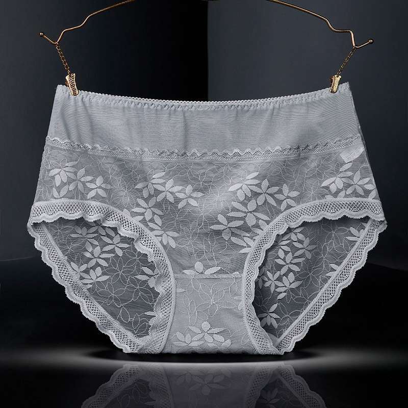 Large Size High Waist Panties for Women Underwear Sexy Lace Transparent Briefs - 图片 6