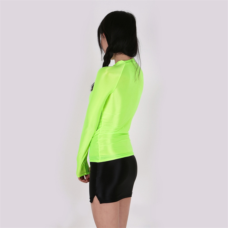 Very Thin Shiny Shiny Tight Top Slim Fit T-shirt Sexy See through Breathable Comfortable Sports European and American plus Size 7051 - Image 5