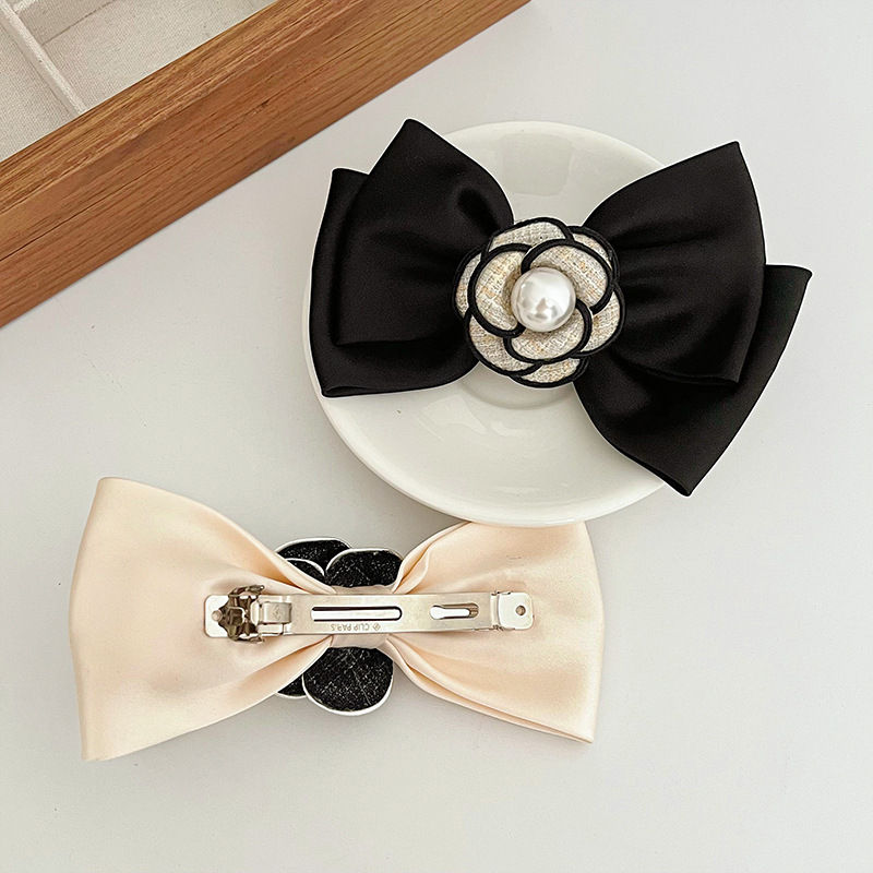 Pearl Camellia Hair Band Retro Classic Style Hair Accessories Barrettes Grip Shark Clip Headdress Fashion - 图片 3