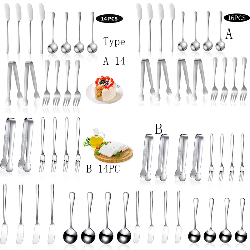 12Pcs/Set столовые приборы Cutlery Western Dessert Cutlery Ice Cream Spoon Long Handle Tableware Christmas Party Supplies - 图片 14