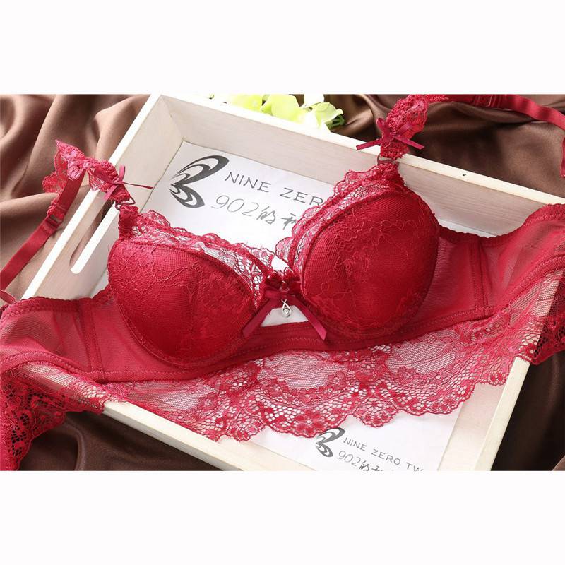 WOMEN UNDERWEAR SEXY LACE PUSH UP LINGERIE BRA SET KNICKERS BRIEFS 32-38B - 图片 10